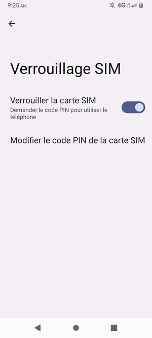 Sélectionnez Modifier le code PIN de la carte SIM