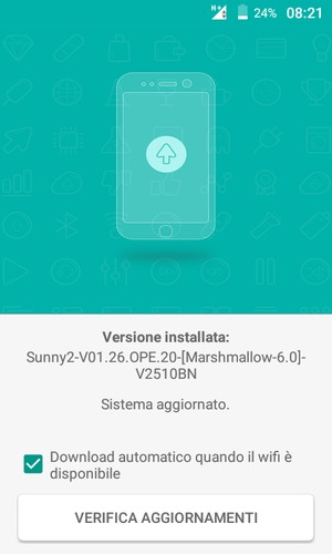 Seleziona VERIFICA AGGIORNAMENTI