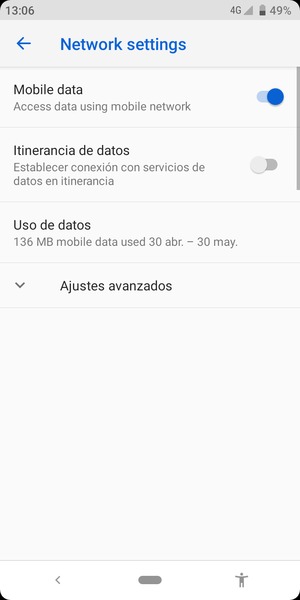 Seleccione Ajustes avanzados