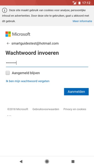 Voer uw wachtwoord in en selecteer Aanmelden