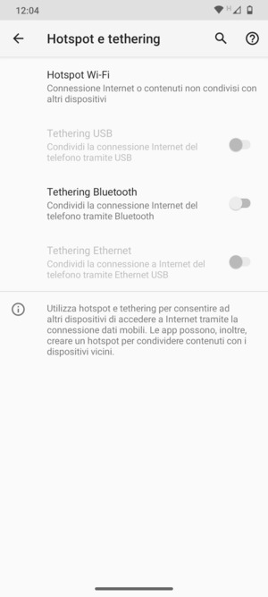 Seleziona Hotspot Wi-Fi
