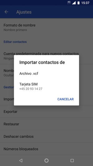 Seleccione Tarjeta SIM