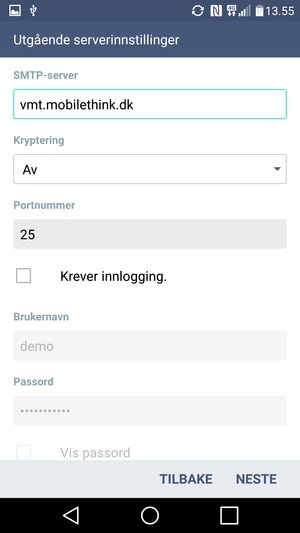 Fjern krysset i avkrysningsboksen Krever innlogging. og velg NESTE