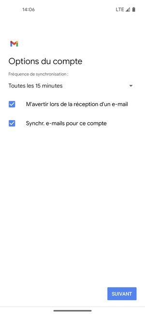 Sélectionnez SUIVANT