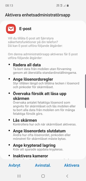 Välj Aktivera