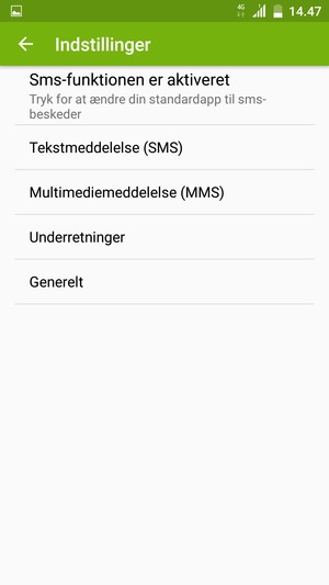 Vælg Tekstmeddelelse (SMS)