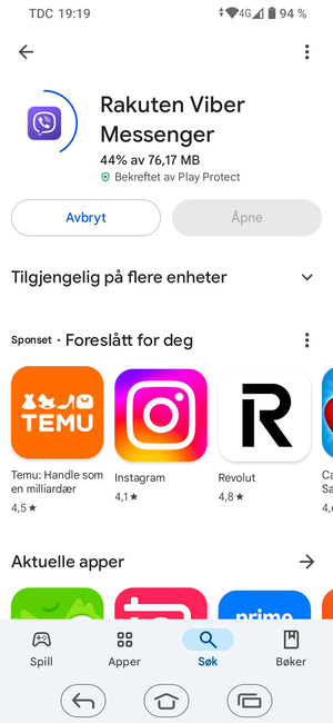Vent til installasjonen er ferdig