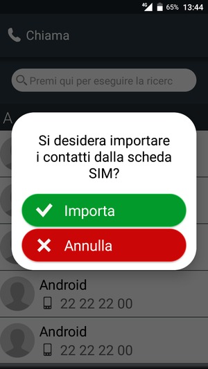 Seleziona Importa