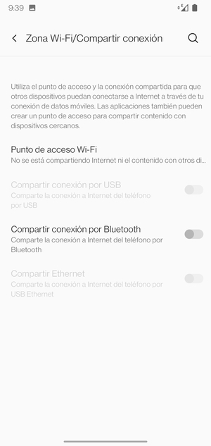 Seleccione Punto de acceso Wi-Fi