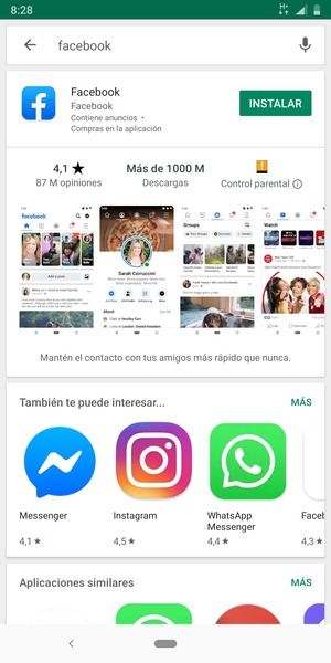 Seleccione la aplicación