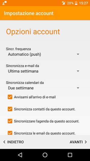 Seleziona AVANTI