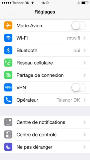 Sélectionnez Réseau cellulaire