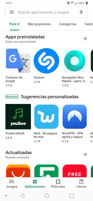 Seleccione la barra de Búsqueda