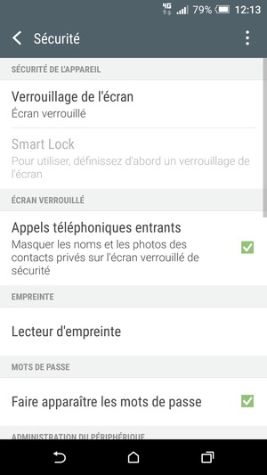 Sélectionnez Verrouillage de l'écran