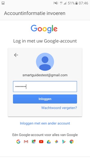 Voer uw Gmail wachtwoord in en selecteer Inloggen