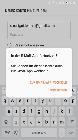 Wählen Sie FORTSETZEN