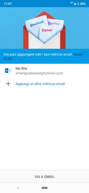 Seleziona VAI A GMAIL