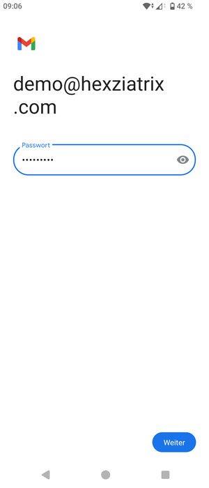 Geben Sie Ihre Passwort ein und wählen Sie Weiter