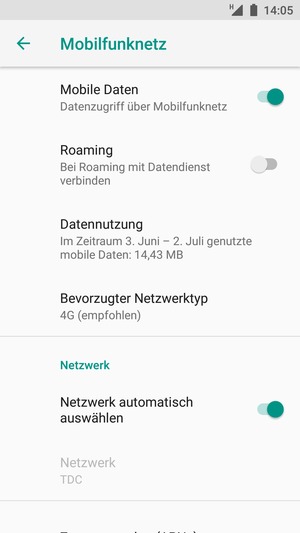 Schalten Sie Netzwerk automatisch auswählen aus