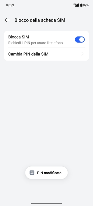 Il tuo PIN della SIM è stato modificato