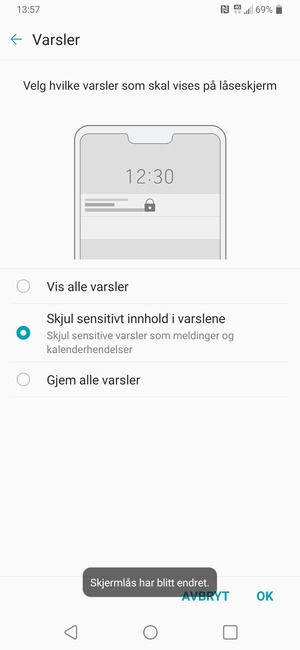 Velg ønsket alternativ og velg OK