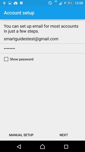 Enter your Gmail or Hotmail address and password. Select NEXT