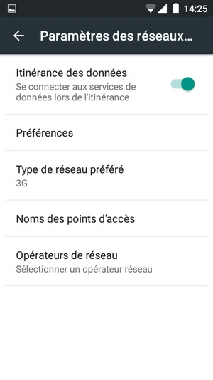 Activer ou désactiver Itinérance des données