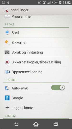 Bla til og velg Google