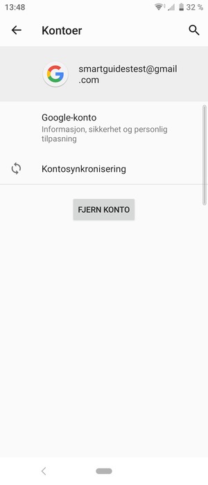 Velg Kontosynkronisering