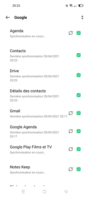 Vos informations seront synchronisées
