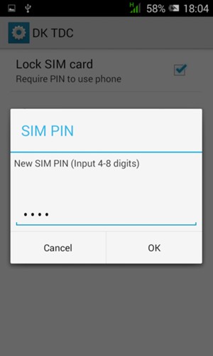 Enter your New SIM PIN and select OK