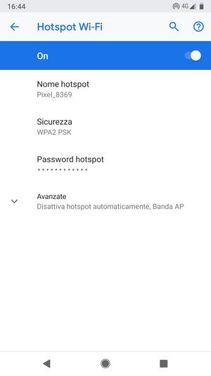 Il telefono è ora pronto per essere usato come modem