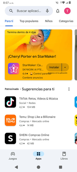 Seleccione la barra de Búsqueda