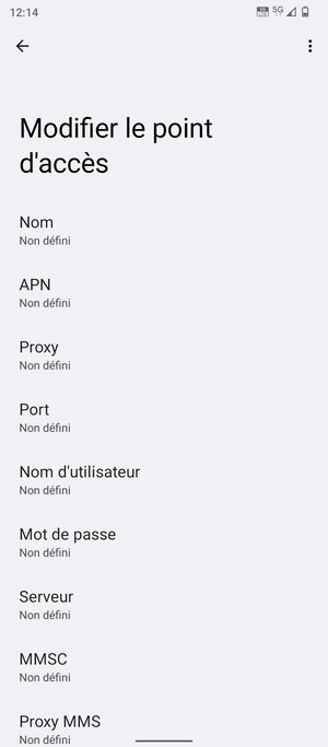 Saisissez les informations MMS