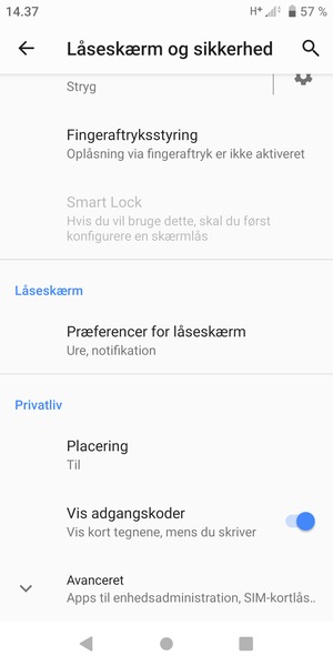 Scroll til og vælg Placering
