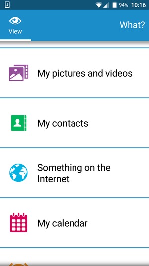 Scroll to and select My contacts