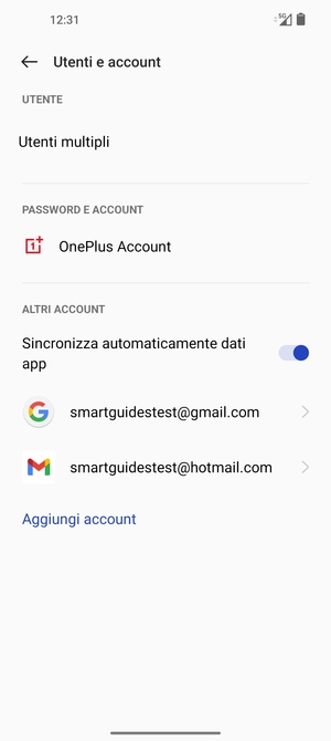 Seleziona il tuo account Google