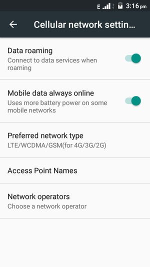 Select Access Point Names