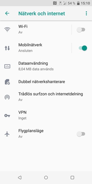 Välj Trådlös surfzon och internetdelning