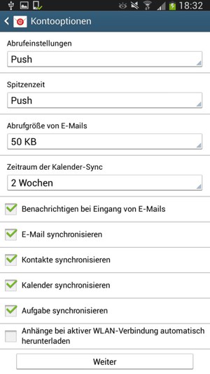 Wählen Sie Weiter