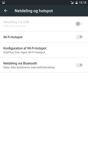Vælg Konfiguration af Wi-Fi-hotspot