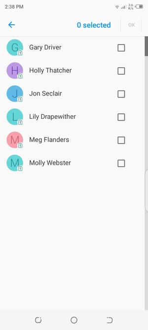 Select 0 selected