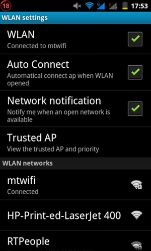 You are now connected to the Wi-Fi network