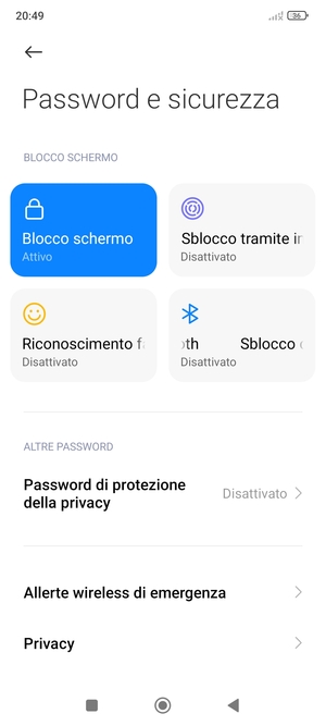 Il tuo telefono è ora protetto dal blocco schermo