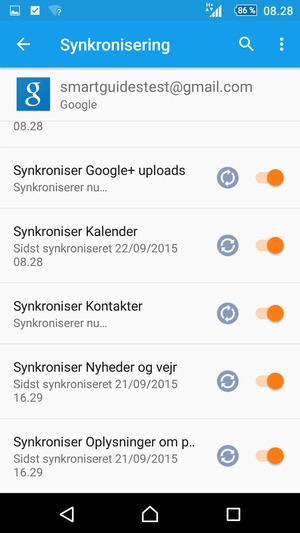 Dine kontakter fra Google vil nu blive synkroniseret til din Xperia