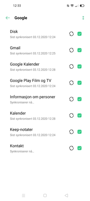 Dine kontakter fra Google vil synkroniseres til din OPPO