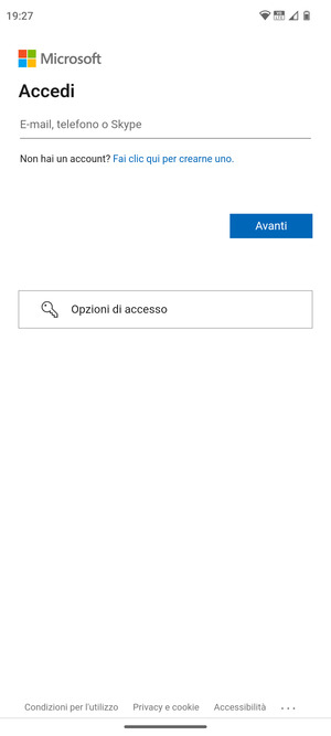 Inserisci il tuo indirizzo email e seleziona Avanti