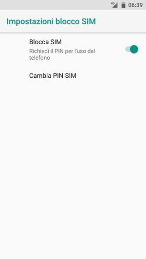 Seleziona Cambia PIN SIM