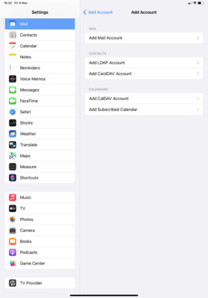 Select Add Mail Account