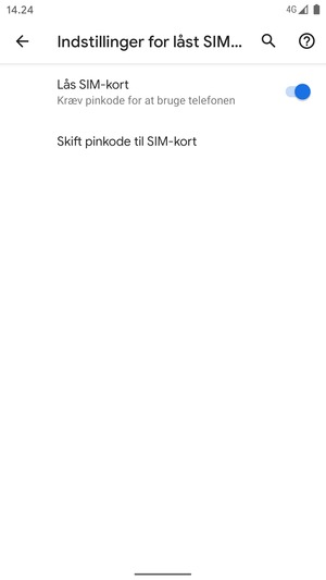 Vælg Skift pinkode til SIM-kort